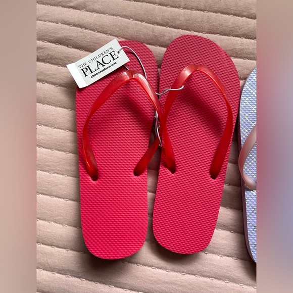 Colorful kids justice and children’s place 3 Flip Flop Set size 3/4 and 2/3 NWT - Picture 4 of 8